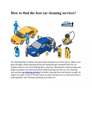 How to find the best car cleaning services?