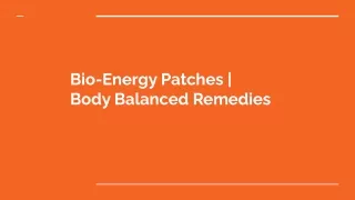 Bio-Energy Patches | Body Balanced Remedies