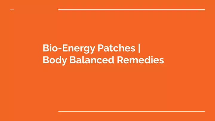 bio energy patches body balanced remedies