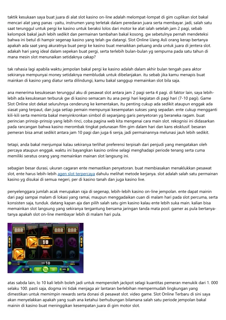 taktik kesukaan saya buat juara di alat slot