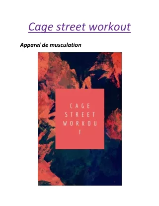 cage street workout apparel de musculation