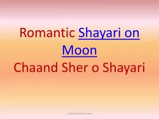 Romantic Chand Shayari in Hindi on Moon