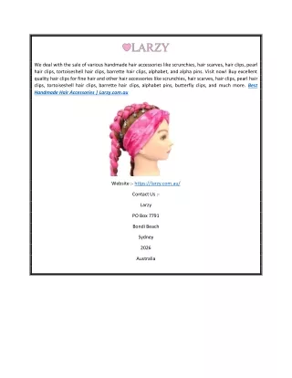 Best Handmade Hair Accessories | Larzy.com.au