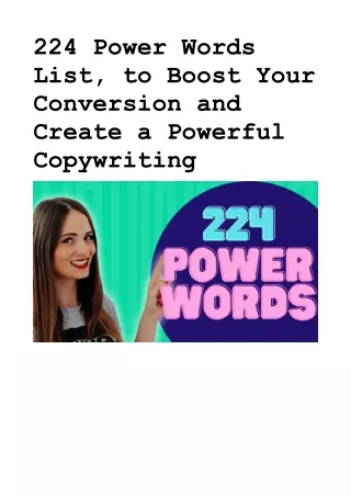 Power Words List