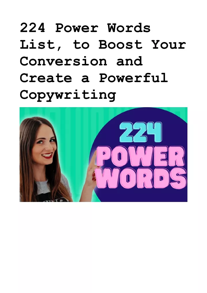 224 power words list to boost your conversion