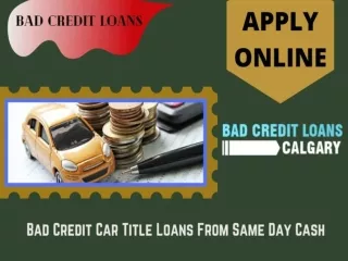 Bad Credit Car Title Loans From Same Day Cash