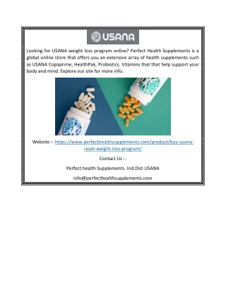 looking for usana weight loss program online
