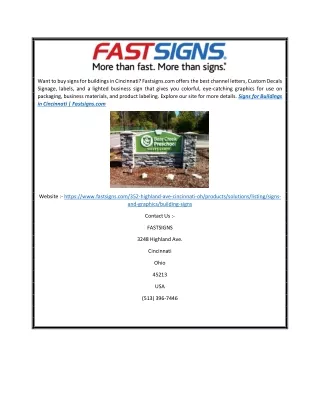 Signs for Buildings in Cincinnati | Fastsigns.com