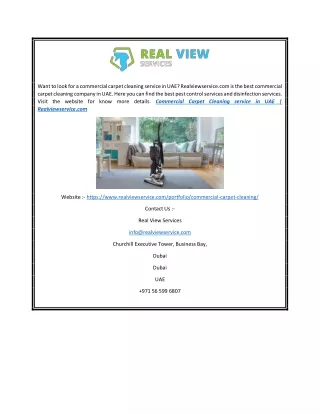 Commercial Carpet Cleaning service in UAE | Realviewservice.com