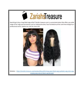 Long Black Wig for Sale Online | Zariahs-treasure.com