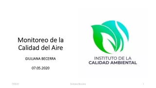 monitoreo de la monitoreo de la calidad del aire