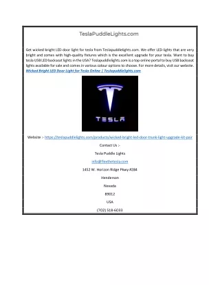 Wicked Bright LED Door Light for Tesla Online | Teslapuddlelights.com