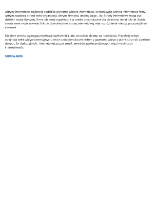 witryny internetowe najlatwiej podzielic prywatna