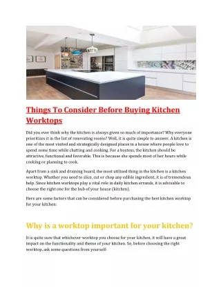 things to consider before buying kitchen worktops