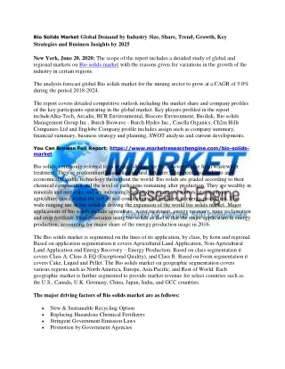 bio solids market global demand by industry size