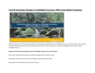 Trent & Associates Changes to Guidelight Insurance, Offers Even Better Protection