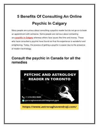 5 Benefits Of Consulting An Online Psychic In Calgary