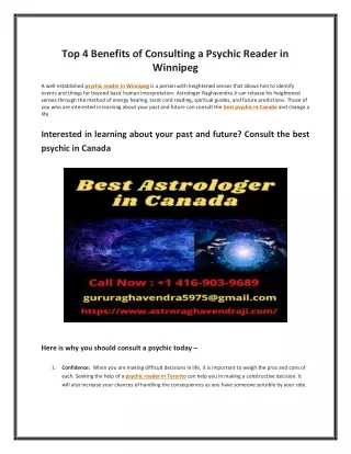 Top 4 Benefits of Consulting a Psychic Reader in Winnipeg