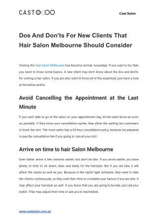 cast salon