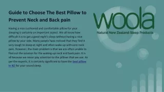 Guide to Choose The Best Pillow to Prevent Neck and Back Pain