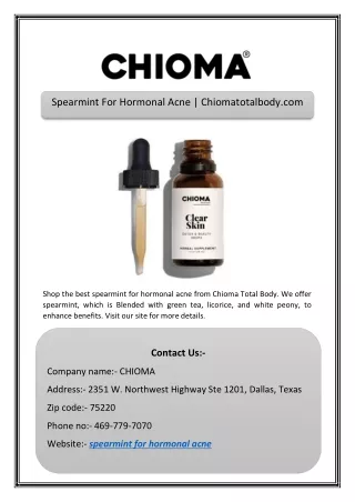 spearmint for hormonal acne chiomatotalbody com