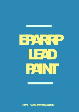 Lead Paint Certification Classes Online
