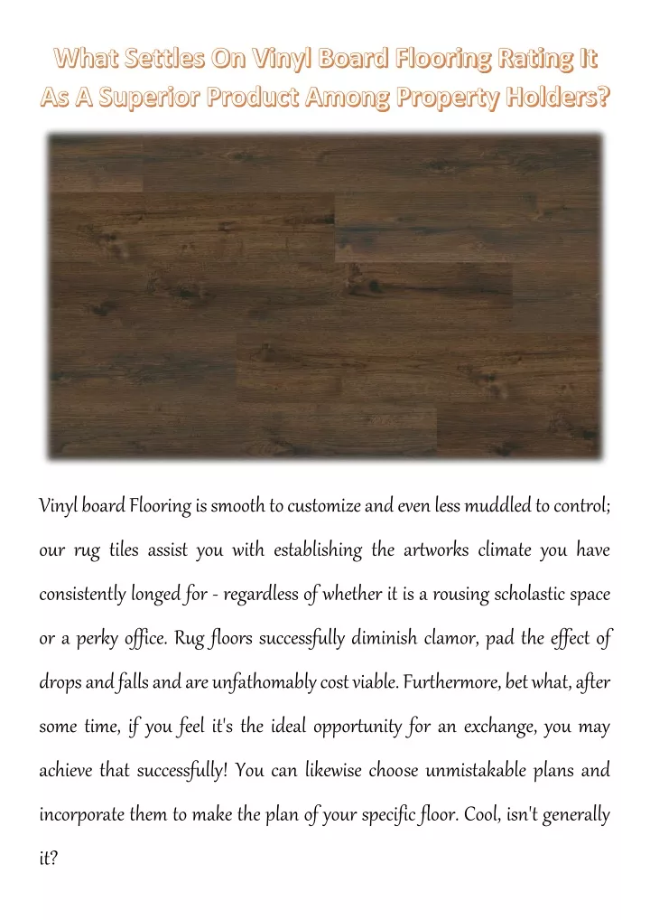 vinyl board flooring is smooth to customize