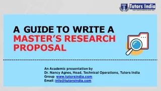 a guide to write a master s research proposal