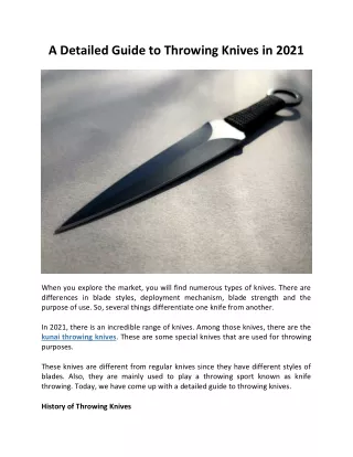 A Detailed Guide to Throwing Knives in 2021