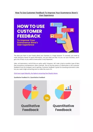 how to use customer feedback to improve your