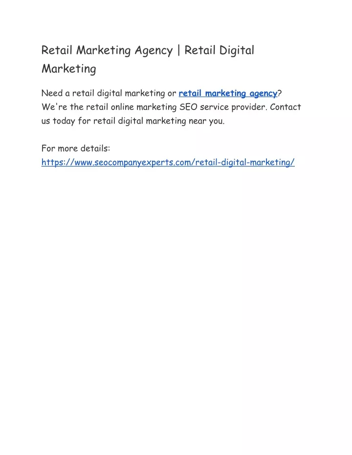 retail marketing agency retail digital marketing
