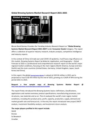 global brewing systems market research report