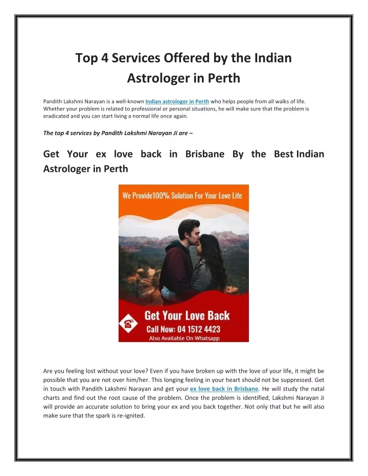 top 4 services offered by the indian astrologer