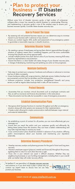 plan to protect your business it disaster