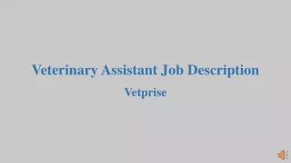 Veterinary Assistant Job Description
