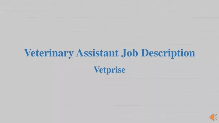 veterinary assistant job description