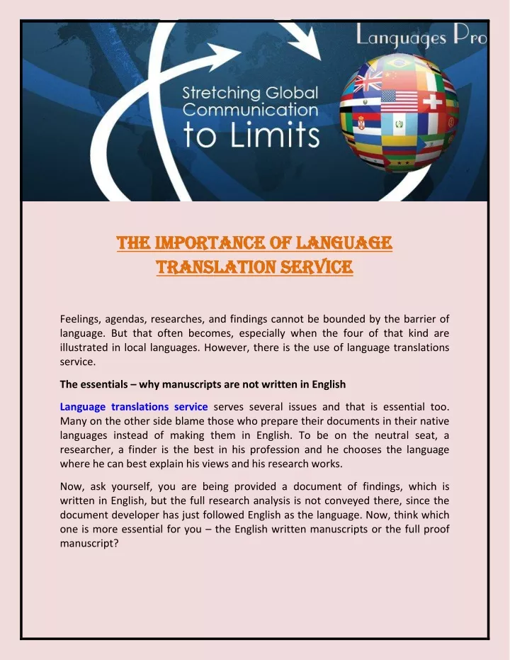 the importance of language the importance