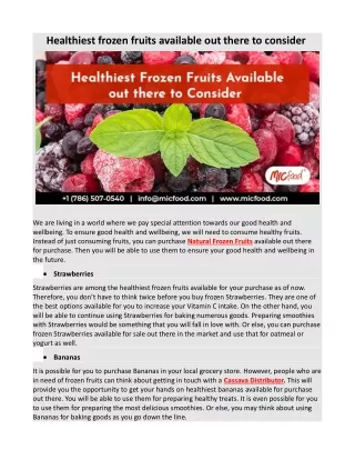 Healthiest frozen fruits available out there to consider