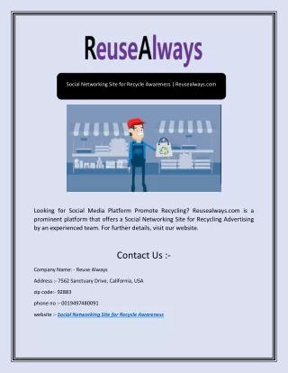 social networking site for recycle awareness