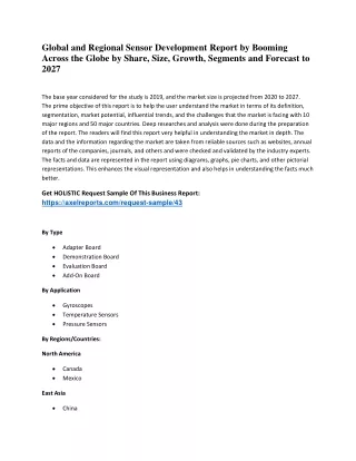 global and regional sensor development report