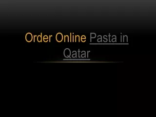 Pasta in Qatar
