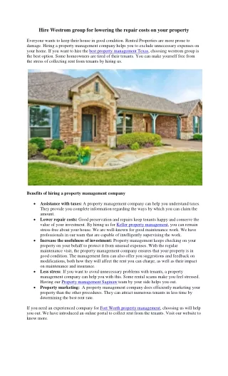 Property Management Tarrant County