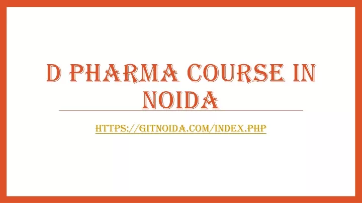 d pharma course in noida