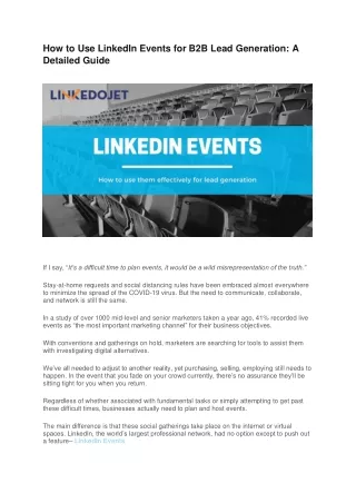 How to Use LinkedIn Events for B2B Lead Generation: A Detailed Guide