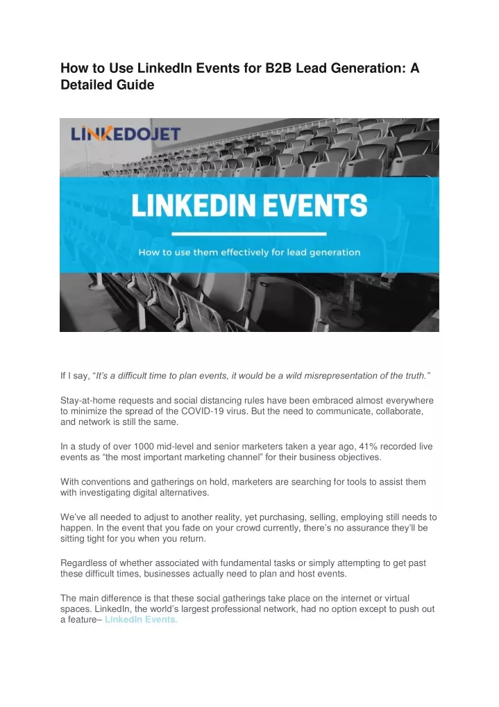how to use linkedin events for b2b lead