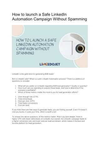How to launch a Safe LinkedIn Automation Campaign Without Spamming
