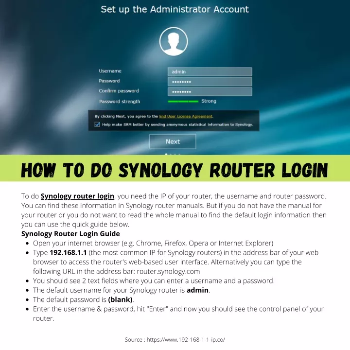 how to do synology router login