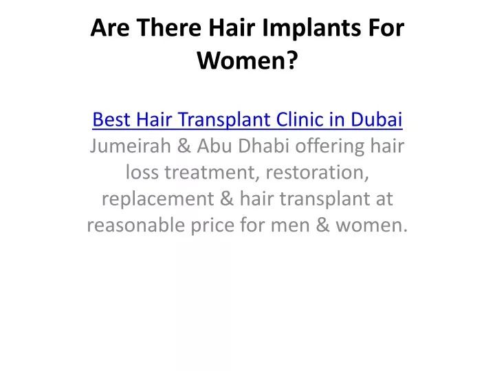 are there hair implants for women