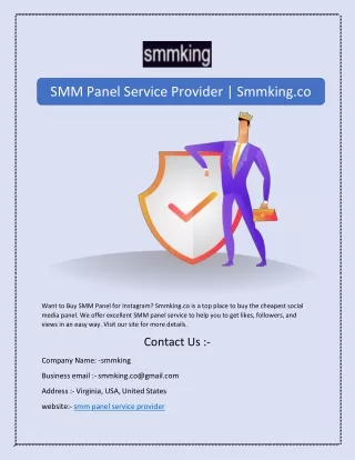 SMM Panel Service Provider | Smmking.co