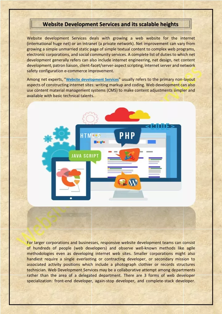 website development services and its scalable